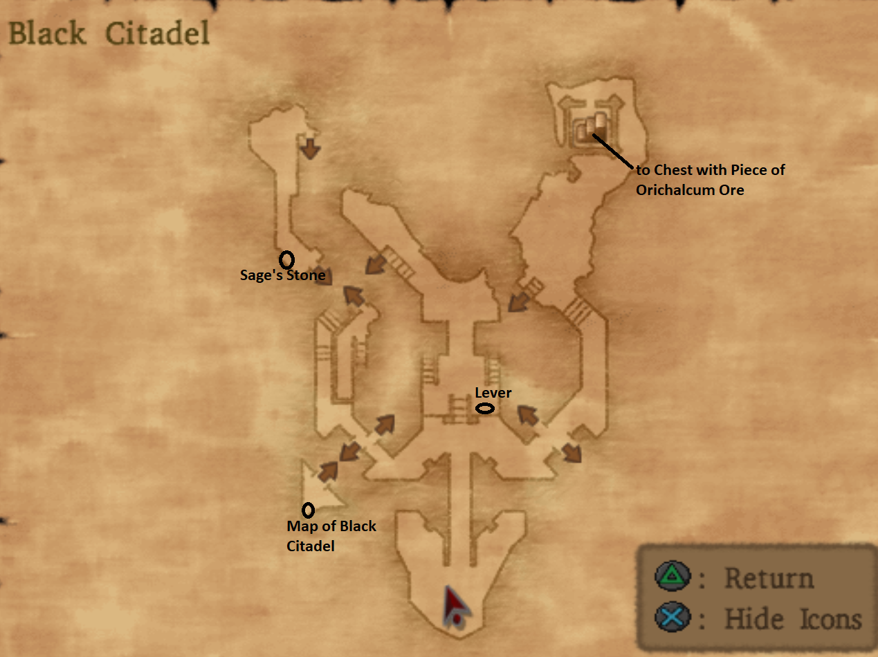 Map of Black Citadel Area 1